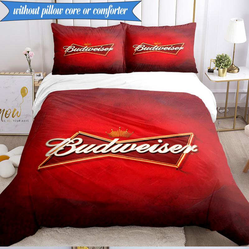 3PCS Budweiser Galaxy Bow Tie Bedding Set 2D Printing (Includes 1 Duvet Cover + 2 Pillowcases Coreless), Bedroom decor,Fan gift