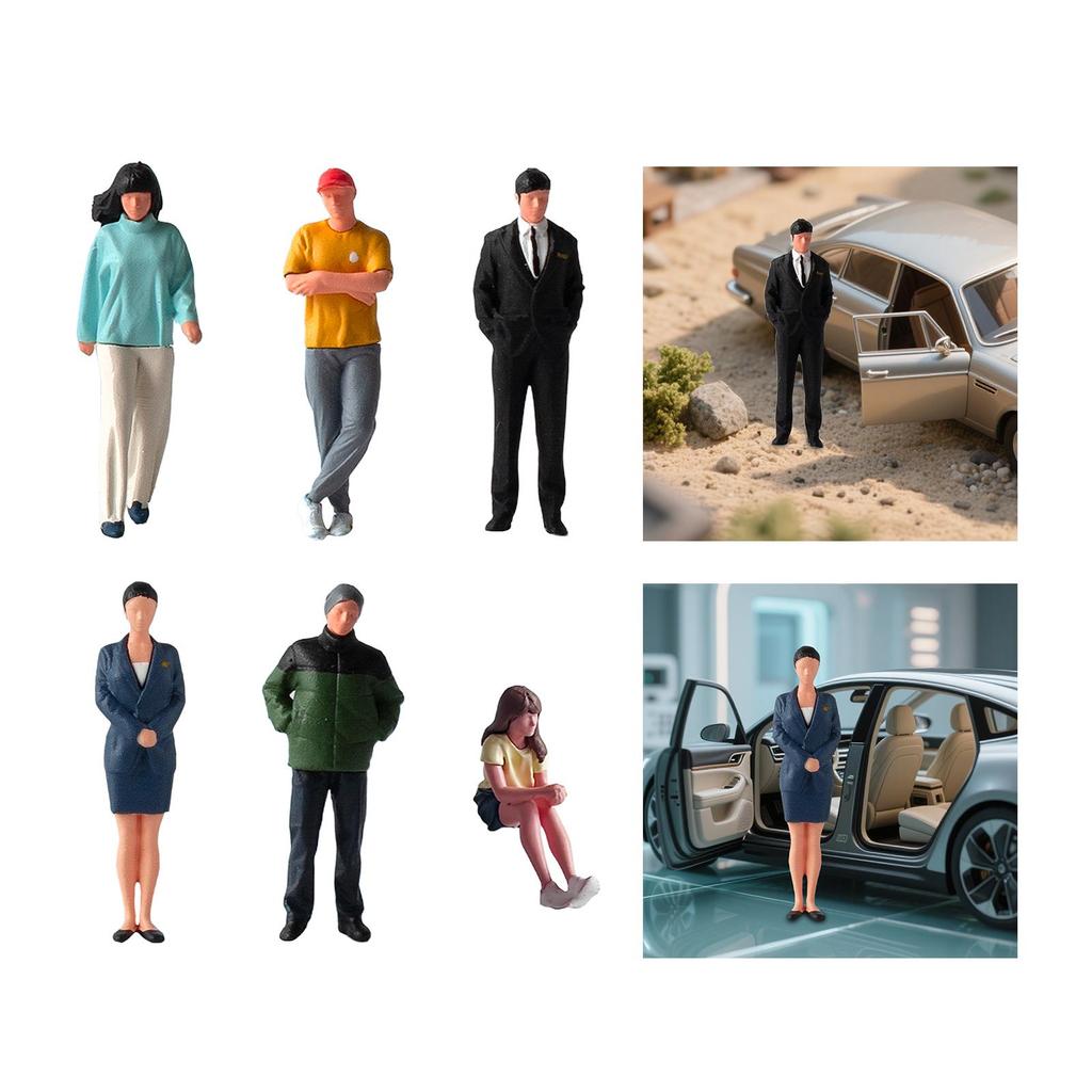 Диорама 1: 64 Фигурки людей Фотореквізит Смола Реалистичная Миниатюрная Модель Фигурки для Песочного Стола Микроландшафт Настольное Украшение