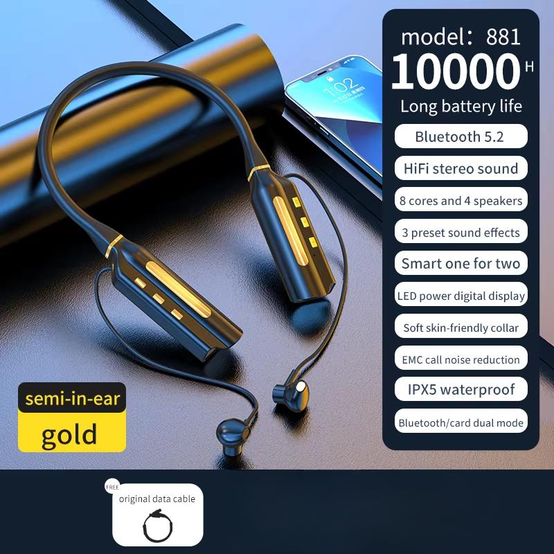 10000mAh 10000Hours Playback Wireless Bluetooth Earphones Magnetic Sports Running Headset Neckband Sport Earbuds Noise Reduction