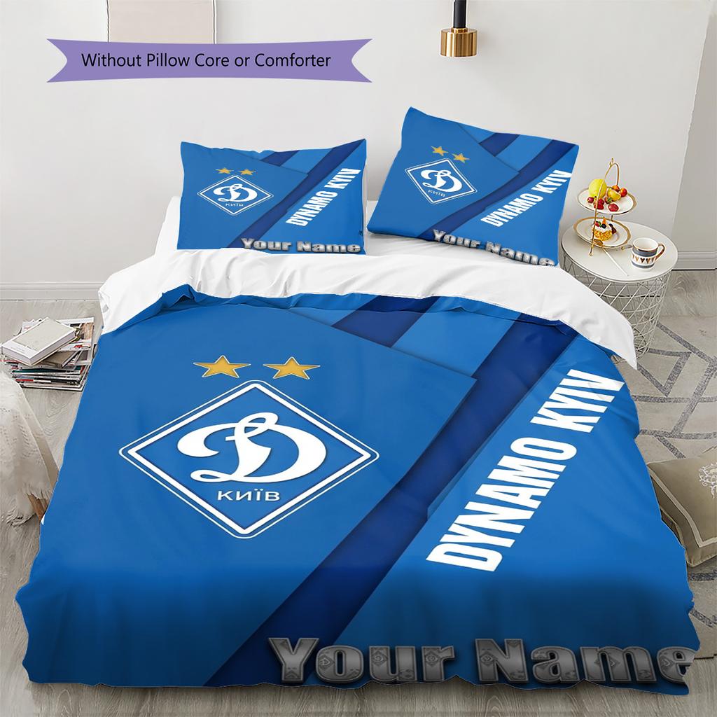 Name Custom FC Dynamo Moscow Pattern Bedding Set Quilt Cover Pillowcase Home Decor Gift (1 * duvet cover + 2 * pillowcase, without core)