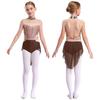 Kids Girls Lyrical Dance Performance Costume Sleeveless Rhinestone Ballet Gymnastic Leotard Figure Skating Competition Dancewear