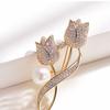 Delicate Tulip Flower Brooch For Women Elegant Suit Brooch Collar Pin Jewelry