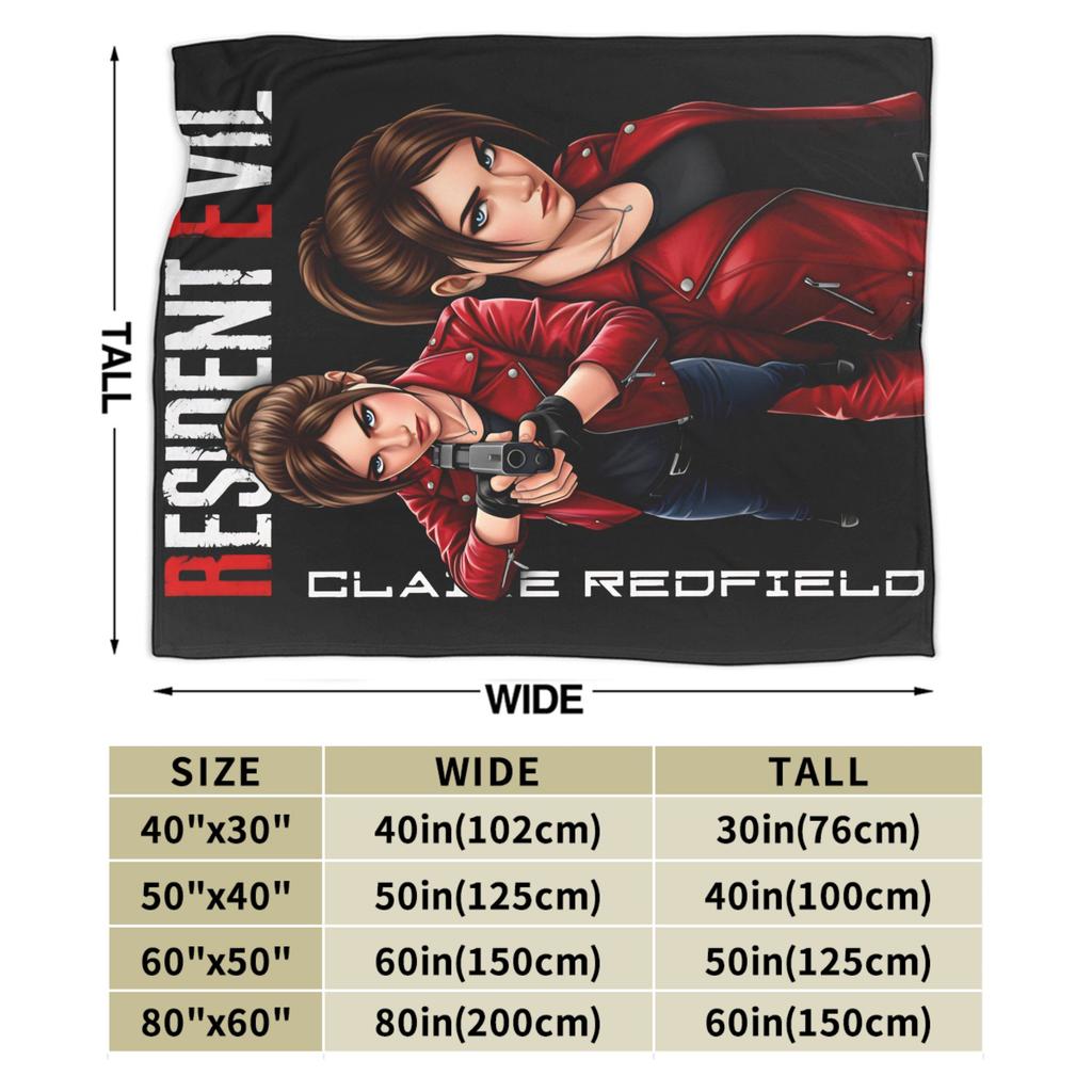 Клэр Редфилд Resident Evil Фан-арт Плед Взрослый Ребенок Фланель Постельное белье Пледы Для домашнего декора Теплый Уютный Качественный Покрывало