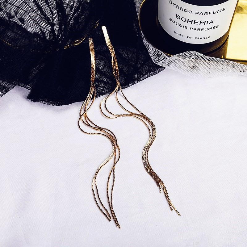 Extra-Long Tassel Earrings: Women's Korean Style, Versatile Stud & Dangle Jewelry