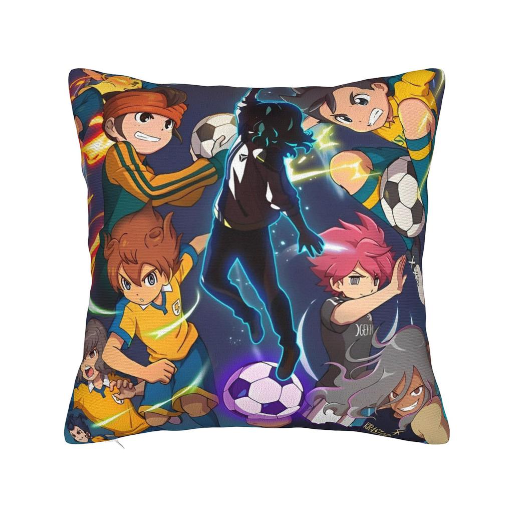 Inazuma Eleven Наволочка для квадратной подушки Аниме Манга Чехол для подушки Смешная молния Декор Наволочка для дома 45x45 см