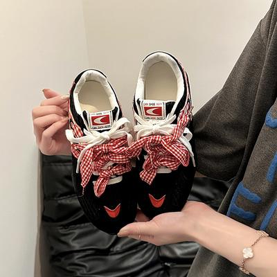 Универсальная повседневная ретро клетчатая обувь женская летняя мода шнуровка нескользящие удобные кроссовки кеды