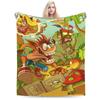 C-Crash B-Bandicoot Blanket  Warm Soft Graphic Plush Bedding Throws For Girls Boys Home Decor Flannel Bedspread Bed Cover