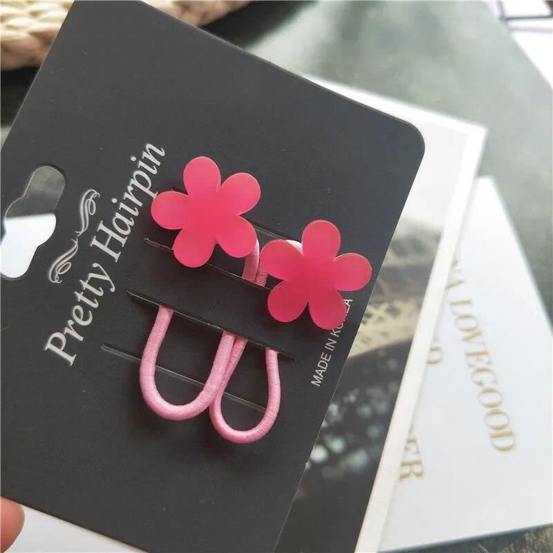 2 шт. эластичные ленты для волос для маленьких девочек, яркие цвета, кольцо для волос, веревка для волос, детские головные уборы, детские аксессуары для малышей