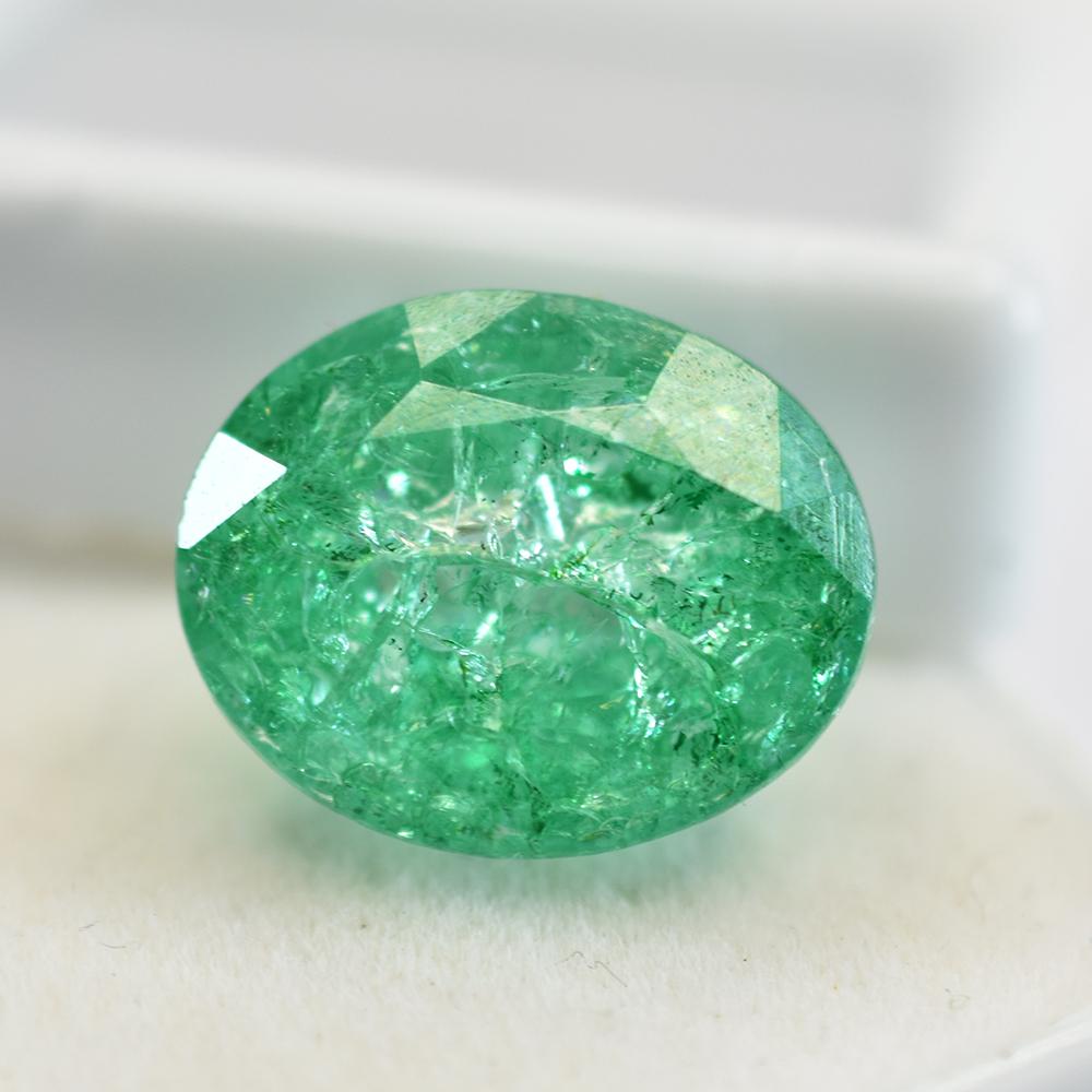 Natural Green Emerald Loose Gemstone 14x11mm Oval Cut Flawless for Jewelry Making and Crafts
