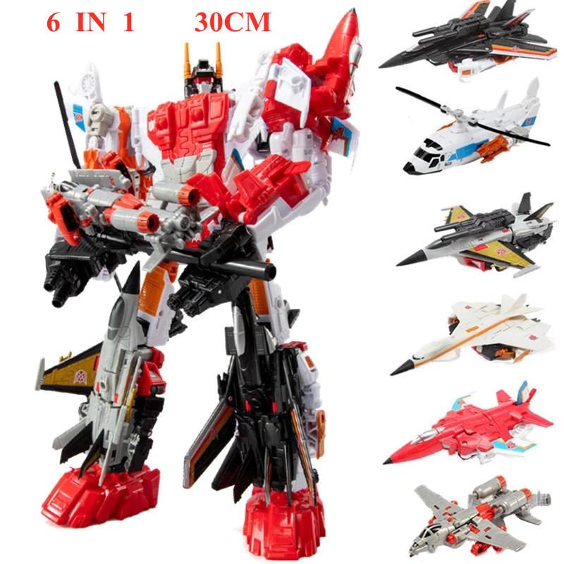 New 5 IN 1 BPF G1 Cool 33CM Devastator Transformation Toys Anime Action Figure Robot Dinosaur Model Boy Kids Gift