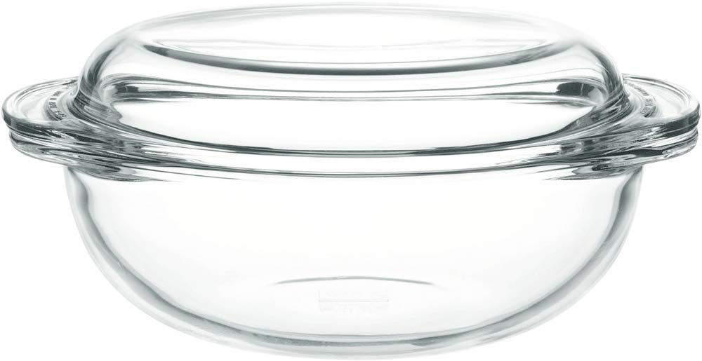 iwaki Heat-Resistant Glass Casserole, 1.5L, B683, Microwave, Rice Cooker, Oven, Steamer, Stew Bowl, Dishwasher Safe
