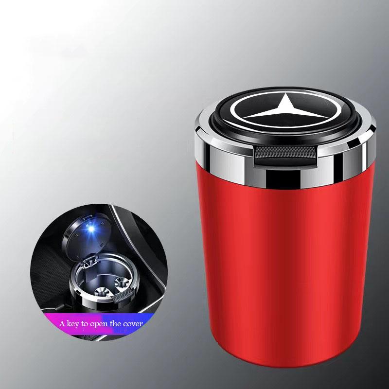 UMEG7 Car ashtray with blue LED light stainless steel liner for Mercedes Benz A B C E G W S Class GLA GLB CLC GLK GLS GLE CLA CLS EQE