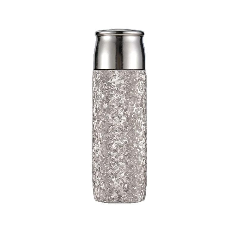 Titanium Vacuum Insulated Travel Mug With Tea Infuser Leakproof Double Lid Modern Slim Design Office Business Gift