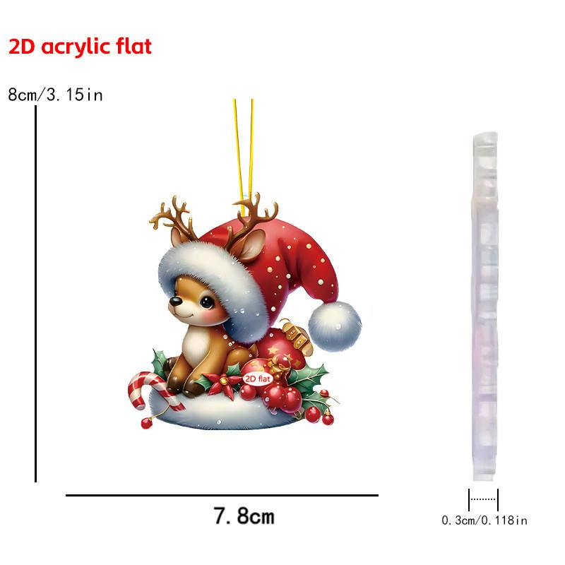 Hanging Car Christmas Accessories Acrylic Material Festive Decoration Vehicle