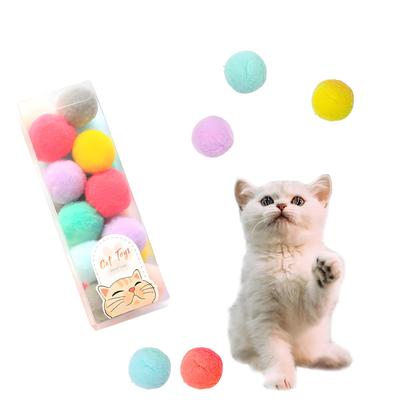 Machi no Nami Кошачьи помпоны, набор из 20 игрушек для домашних кошек, идеально подходит для упражнений и снятия стресса для котят и взрослых кошек, разноцветные прыгучие мячики