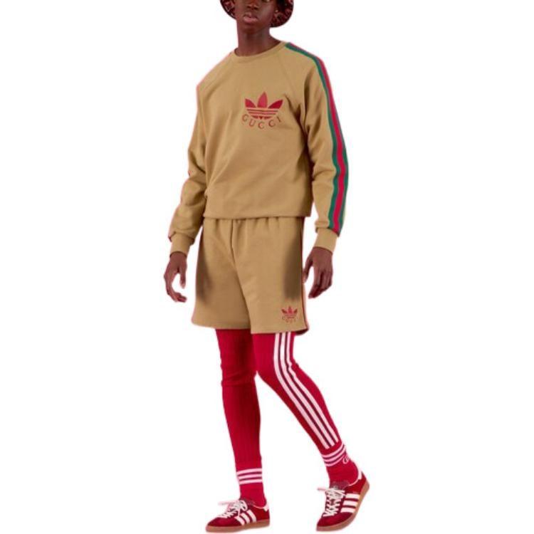 Gucci X Adidas Originals Свитшот Весна-Лето 2022 Мужской Темно-бежевый 691638-XJEML-2184