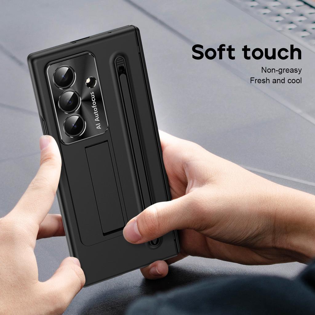 For Samsung Galaxy Z Fold7 5G Case PC Cell Phone Cover with Kickstand and Stylus Pen