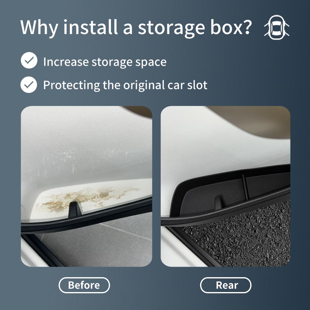 SMABEE for Smart #1 #3 Door Side Storage Box Front Rear Door Handle Tray Organizer Tidying TPE Car Accessories Black