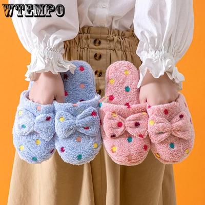 Осенне-зимние тапочки из чистого хлопка. Домашняя нескользящая обувь на мягкой подошве. Теплая простая плюшевая хлопковая обувь.