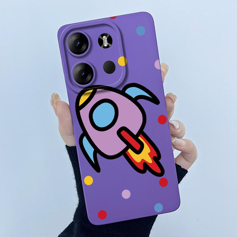 Для Tecno Spark Go 2023 Pop 7 Pro BF7 Infinix Smart 7 Plus Smart7 HD Чехол Милый Мультяшный Кот Жидкий Силикон Мягкий ТПУ Задняя Крышка