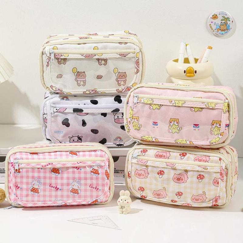 Милый мультяшный пенал для студента Мультяшный аниме креативный пенал Большая вместимость Сумка для хранения канцелярских товаров Косметичка