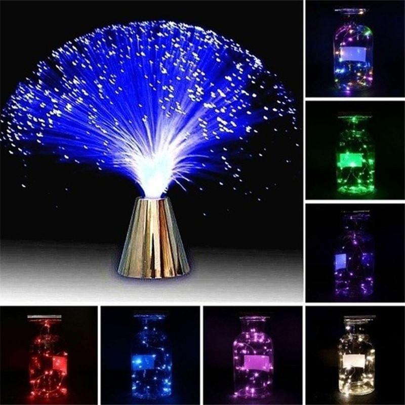 Многоцветный светодиодный оптоволоконный светильник для праздника, Рождества, свадьбы, украшения дома, светодиодный многоцветный меняющийся оптоволоконный фонтан, ночник