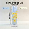 1PC Yellow Wildflower Bouquet Print 750ml Color Plastic Sports Water Bottle Leakproof Flip Straw Lid Suitable for Sports Office Home Use
