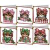6Pcs Snowman Diamond Handmade Card Rhinestone Painting Card Kit Diamond Painting Greeting Card for Adults Holiday Friends Family