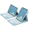 "Вращающийся акриловый чехол для iPad 10-го поколения со слотом для стилуса, 10,2-дюймовая магнитная Bluetooth-клавиатура и кожаная обложка"
