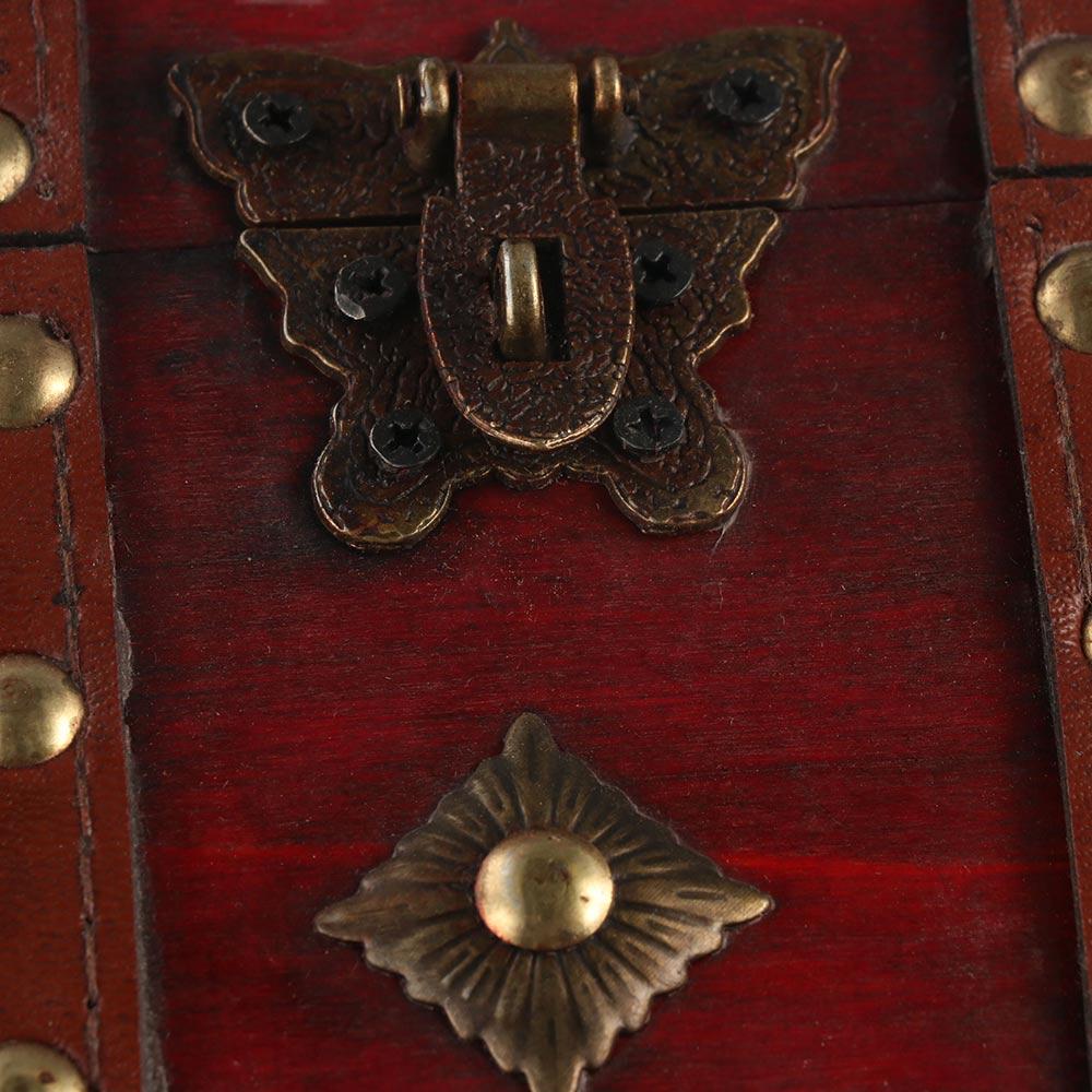 Vintage Wooden Treasure Box Antique Design Trunk Containers Treasure Chest Sundries