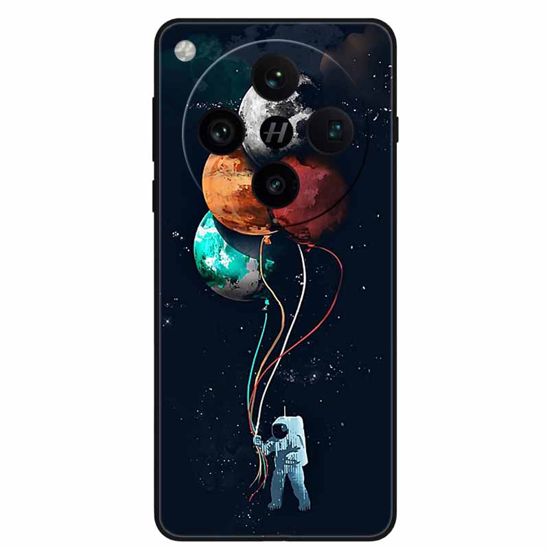 For OPPO Find X8 Case Black Silicone Soft TPU Printing Cover for Oppo Find X8 Pro Phone Cases Space Wolf Capa FindX8 X 8 / X8Pro