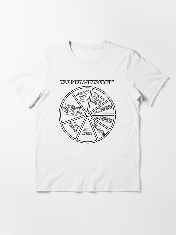 Talking Heads Once In A Lifetime - You May Ask Yourself Pie Chart B&W Essential T-Shirt