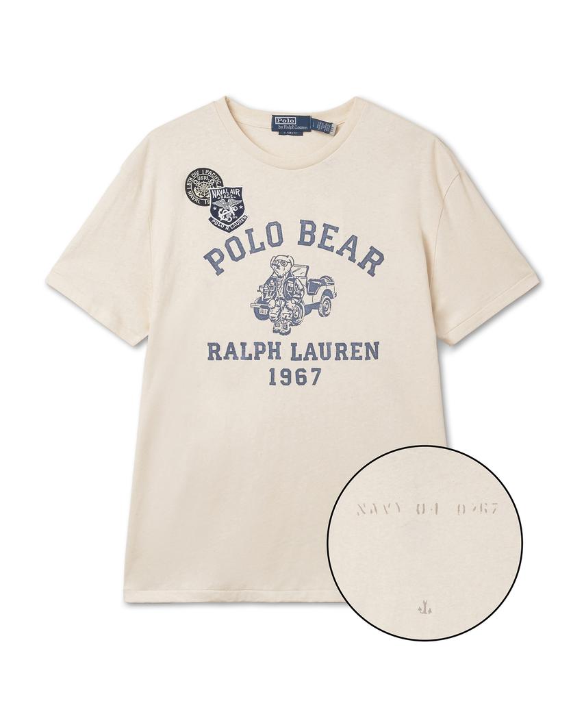 POLO RALPH LAUREN Классический крой Футболка-поло с принтом Медведь Ральф Лорен - Белый