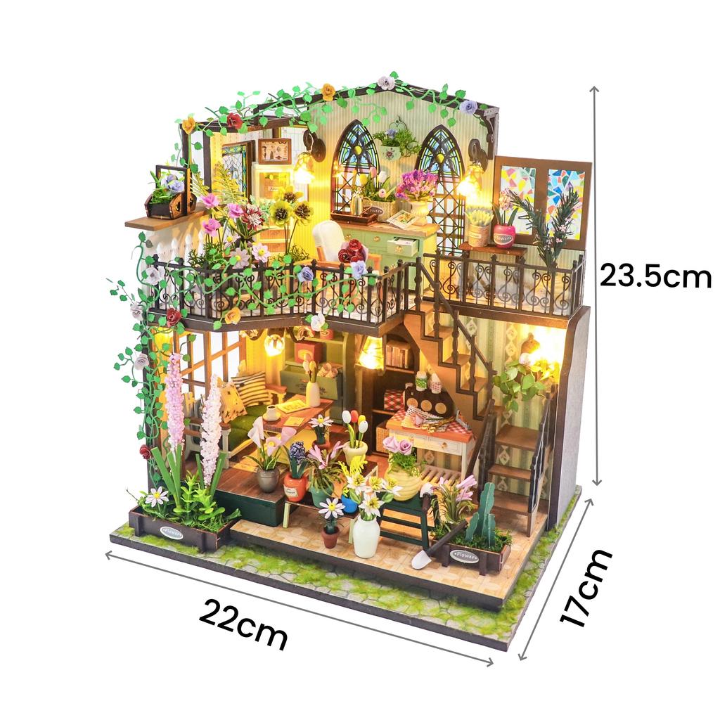 DIY Деревянный набор для кукольного домика, миниатюрная модель сада, вилла, кукольные домики, детские игрушки ручной работы, подарки на день рождения