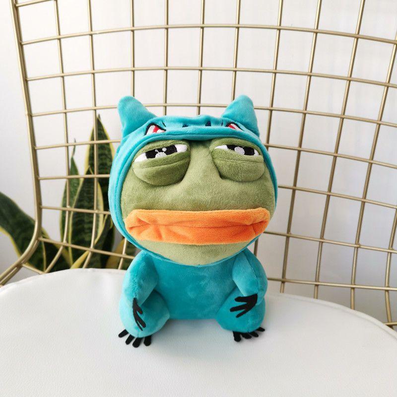 Pepe The Frog Pokemon Bulbasaur Sad Frog Anime Stuffed Toy 23cm Soft Plush Pp Cotton Pillow