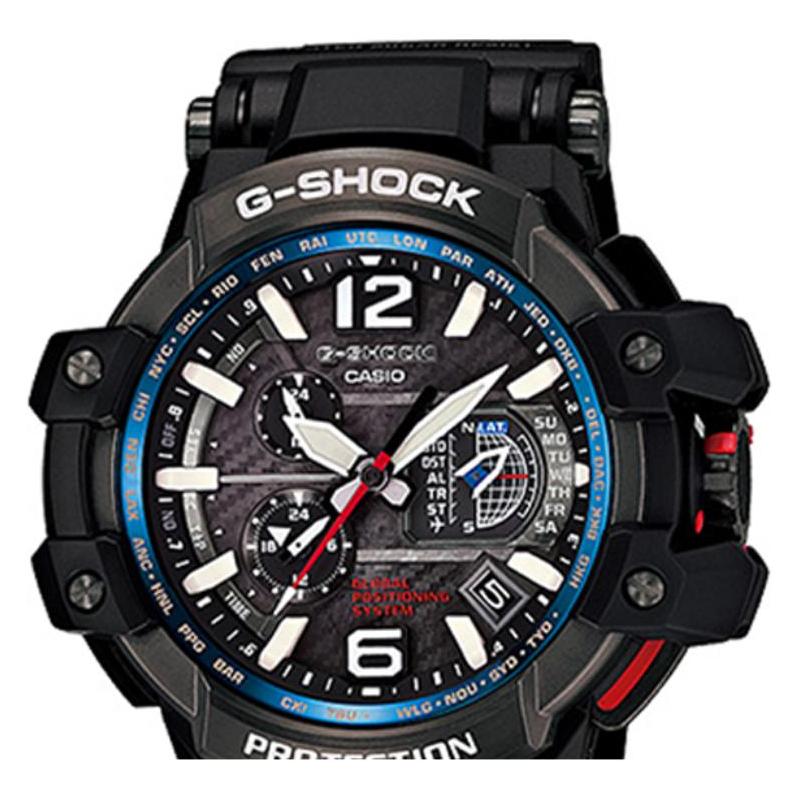 Casio Солнечный кварцевый механизм Ремешок из смолы Японские и корейские часы Мужские часы Серый циферблат GPW-1000-1AER