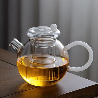 Набор для заваривания чая из английского стекла, термостойкий чайник из боросиликатного стекла с черной и белой ручкой, бытовой чайник для заваривания чая
