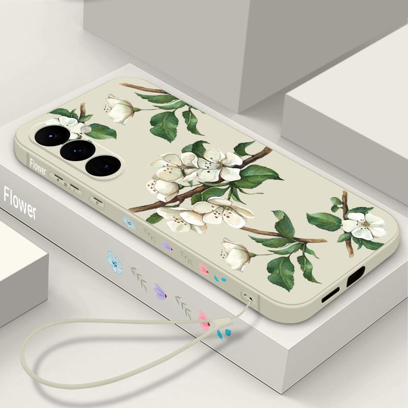 Мультяшный чехол 'Счастливый цветок' для Samsung S26 S25 Ultra S24 S23 S22 Plus S21 FE A15 A16 A17 A35 A36 A54 A55 A56 5G Мягкий силиконовый чехол