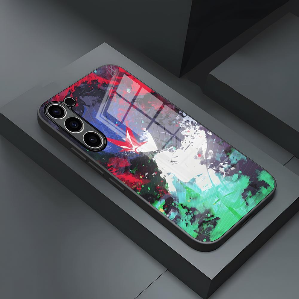 Чехол для телефона Gurren Lagann для S25 Ultra Samsung S23 S24 Fe S22 S20 S21 Plus A54 A34 A53 A16 Стеклянная крышка