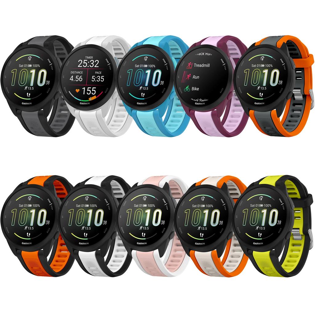 20 мм Быстросъемный двухцветный силиконовый ремешок для часов Garmin, спортивный ремешок-браслет