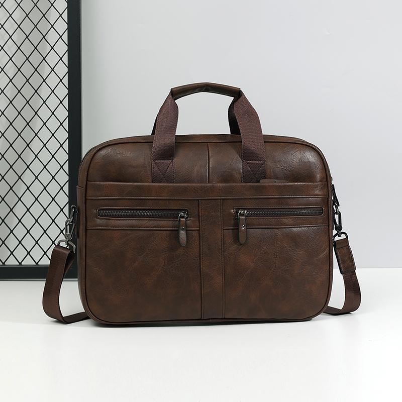 Многофункциональная застежка-молния, деловой портфель, большая вместимость, сумка для ноутбука 15,6 дюйма, мужская сумка через плечо