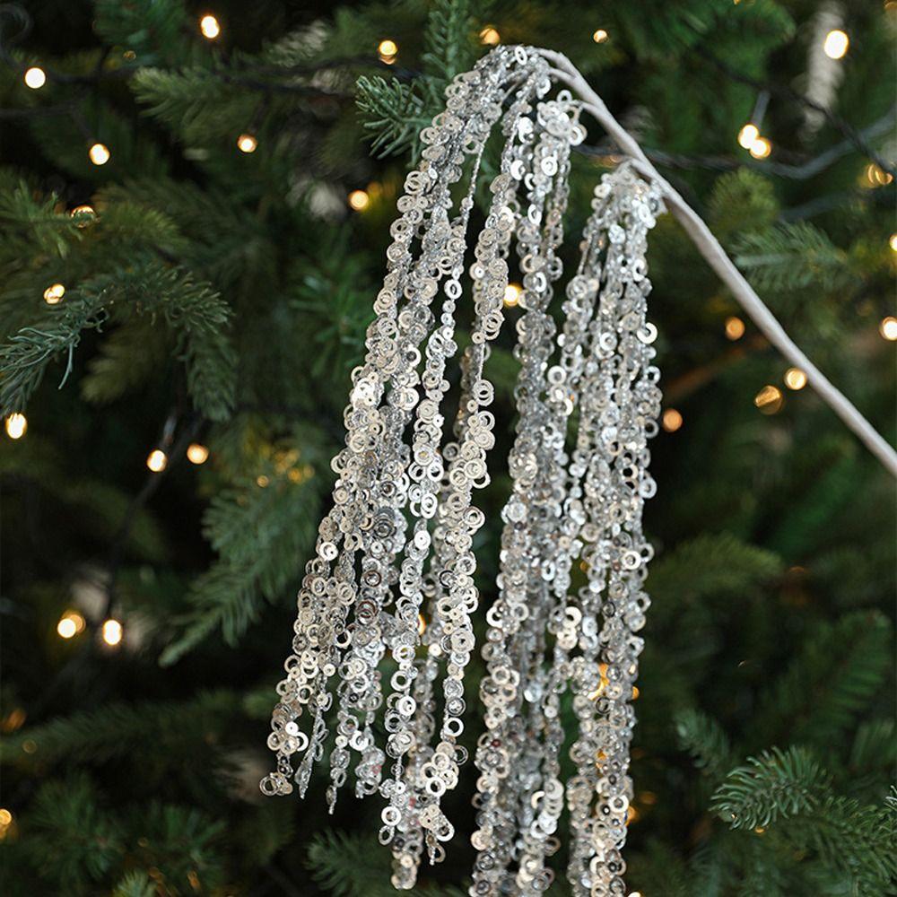 2 шт. Блестки Искусственные Рождественские Блестящие Ветки Веселого Рождества Украшение