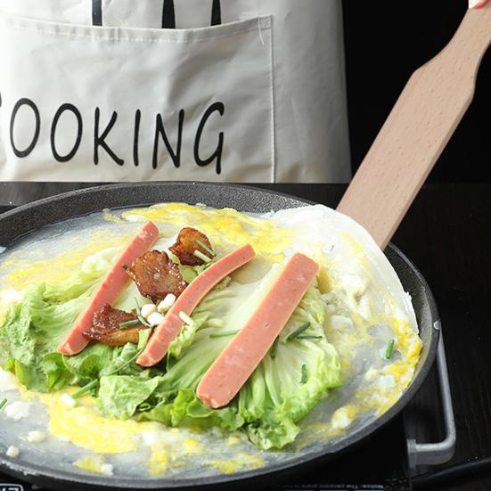 1 Set Pancake Spatula Non-stick Wooden Crepe Spreader Durable Convenient Pancake Tool for Home Kitchen