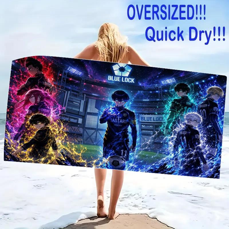 Bluelock Print Beach Towel, Large Soft Quick Dry Towel for Beach Camping Swimming
