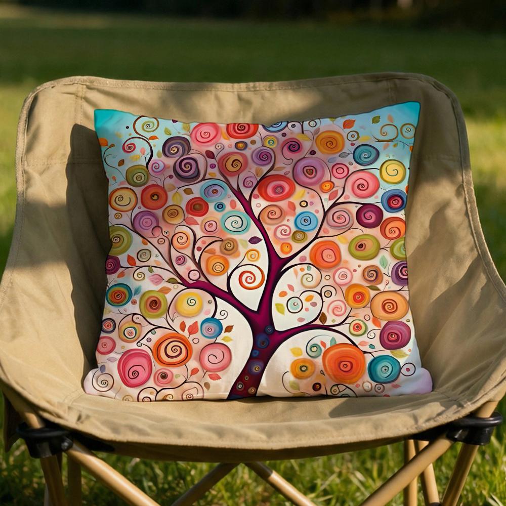 Colored Tree Cushion Cover Soft Reversible Durable Pillow Cover MultiScene Use for Home Car Daily Comfort