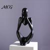 Minimalist Art Statue Thinker Statue, Modern Abstract Sculpture, 3D Printed Home Office Decoration Collectible Figurine for Bookshelf Desktop