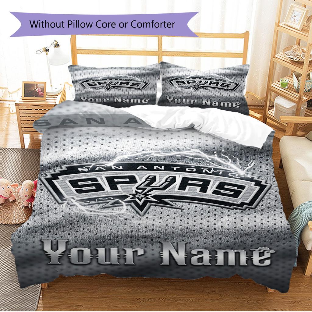 Name Custom SA Spurs Pattern Bedding Set Quilt Cover Pillowcase Home Decor Gift (1 * duvet cover + 2 * pillowcase, without core)