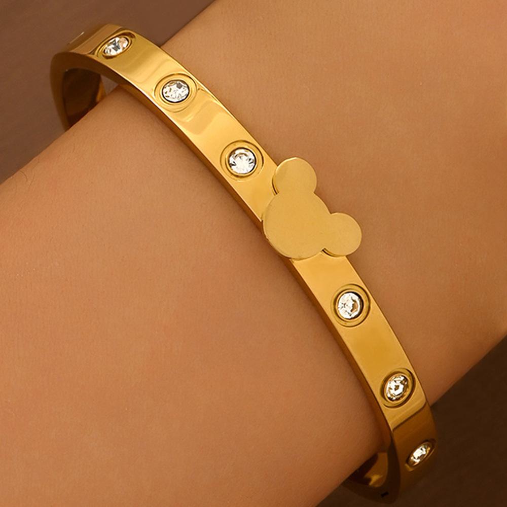 Браслет-гвоздь с бриллиантами из титановой стали - Женская минималистичная мода, Горячо продаваемые женские аксессуары