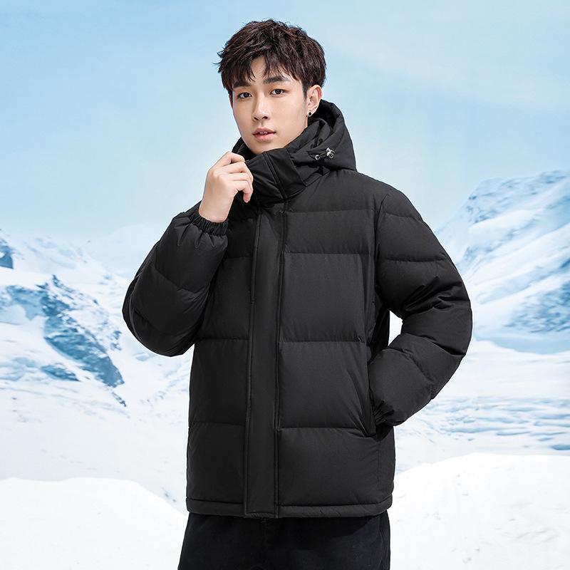 Men's and Women's Large Size Hooded Cotton Jacket Thickened Warm and Cold-resistant Casual Comfortable White Duck Down Feather Jacket