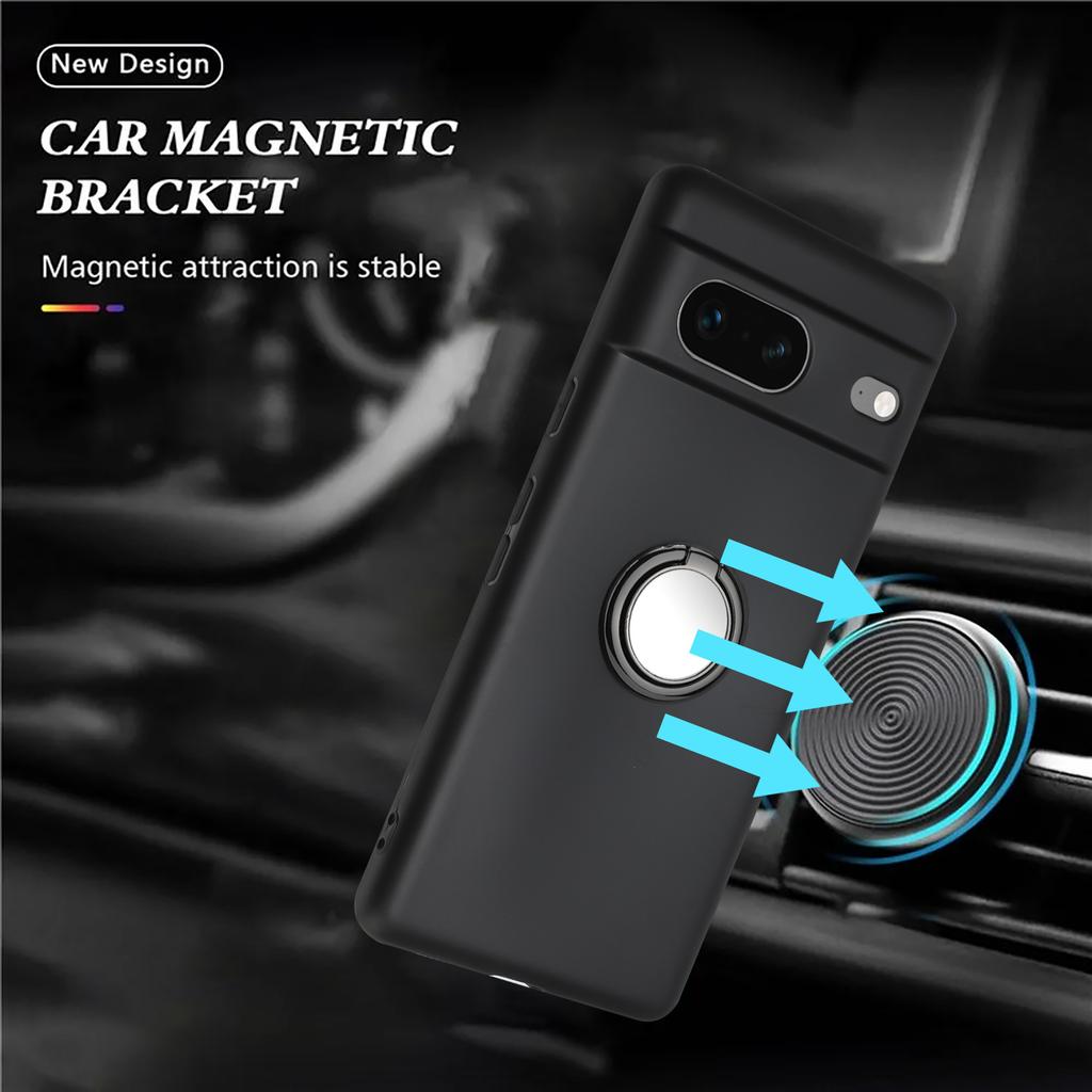 Противоударная задняя накладка из ТПУ для Google Pixel 8, матовый чехол для телефона с кольцом-подставкой